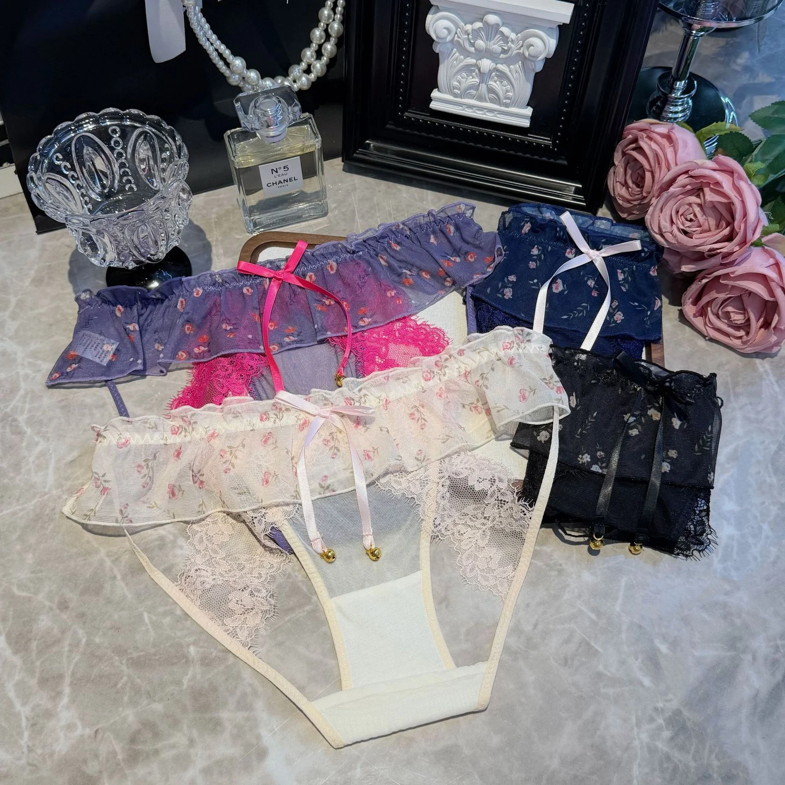 Seductive Pure-youthful Style Skirted Lace Panties For Women — image 5