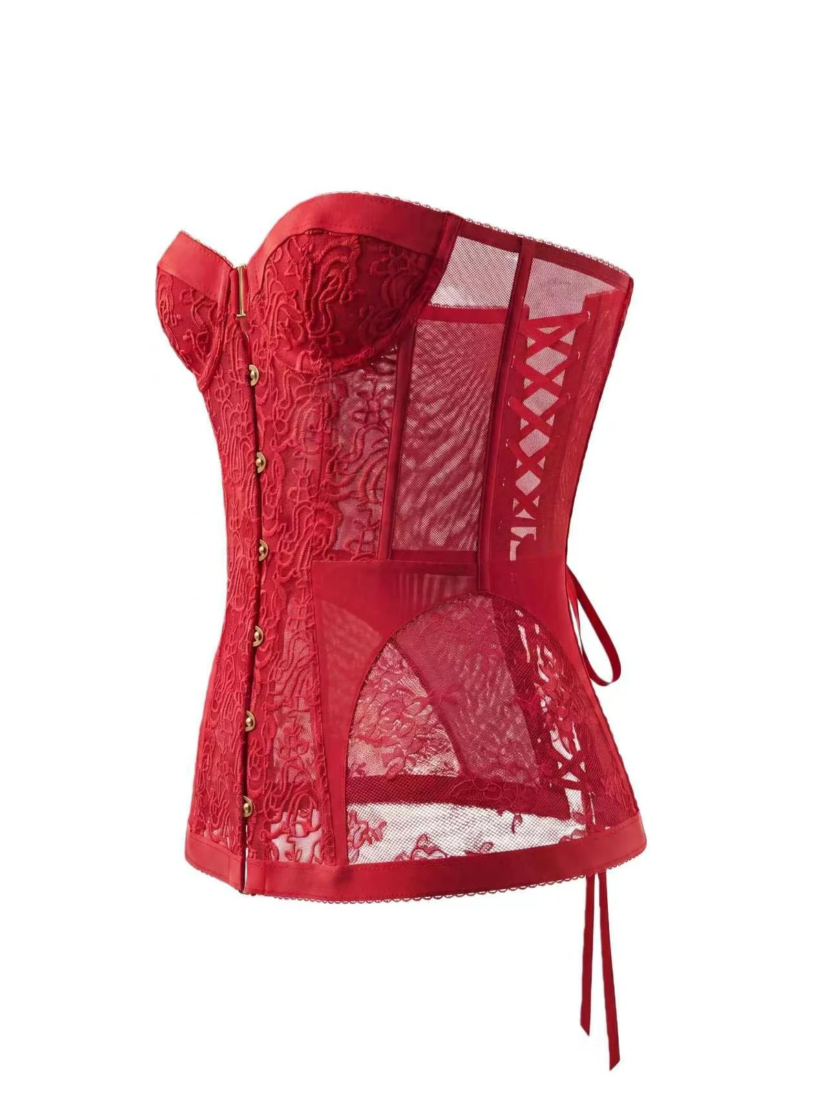Sexy Lace Corset Top, Hot Girl Sweet-cool Style, Off-shoulder Strapless Vest For Women — image 1