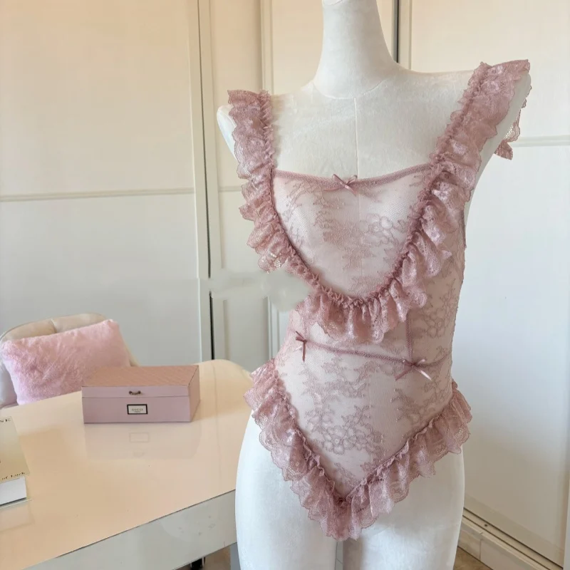 Sexy See-through Jumpsuit Pajamas Strappy Homewear For Women — image 4