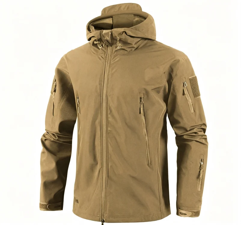 Shark Skin Soft Shell Raincoat With Fleece Lining, Thick Winter Warm Coat, Men's… — image 3
