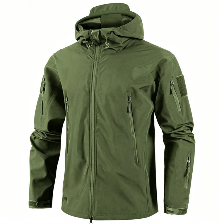 Shark Skin Soft Shell Raincoat With Fleece Lining, Thick Winter Warm Coat, Men's… — image 2