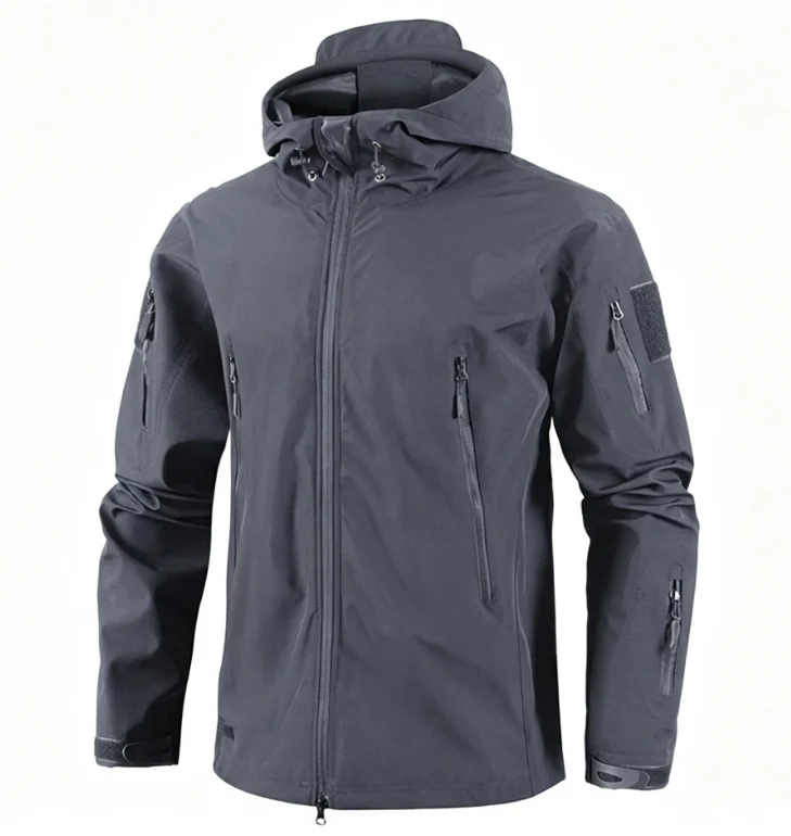 Shark Skin Soft Shell Raincoat With Fleece Lining, Thick Winter Warm Coat, Men's… — image 4
