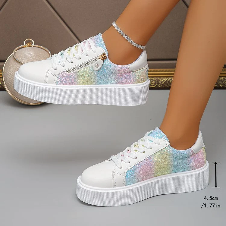 Shiny Sequin Women's Sneakers - Lightweight Casual Sports Shoes For Outdoor Travel And… — image 5