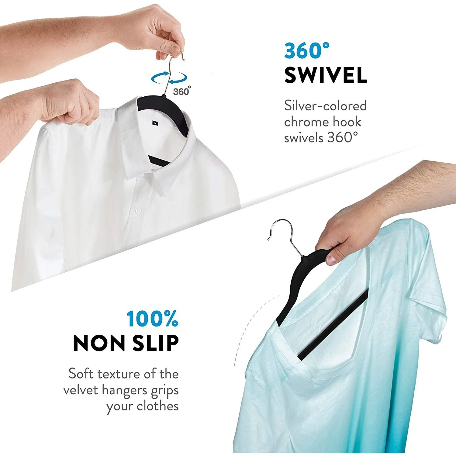 Shiyong Flocked Plastic Non-slip Clothes Hanger — image 4