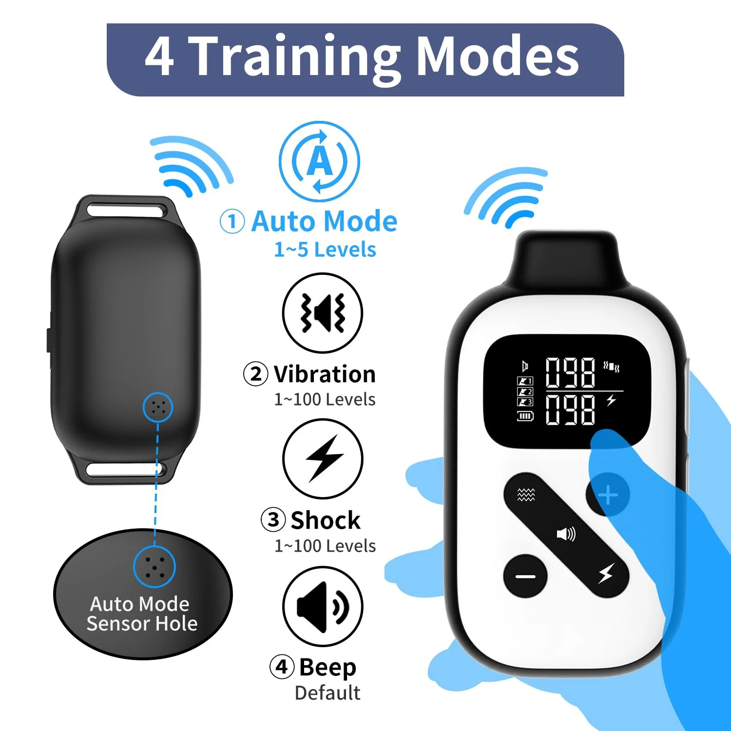 Shock Collar For Large Dogs, Bark With Remote, And Training 2 In 1, Auto - Shock,… — image 2
