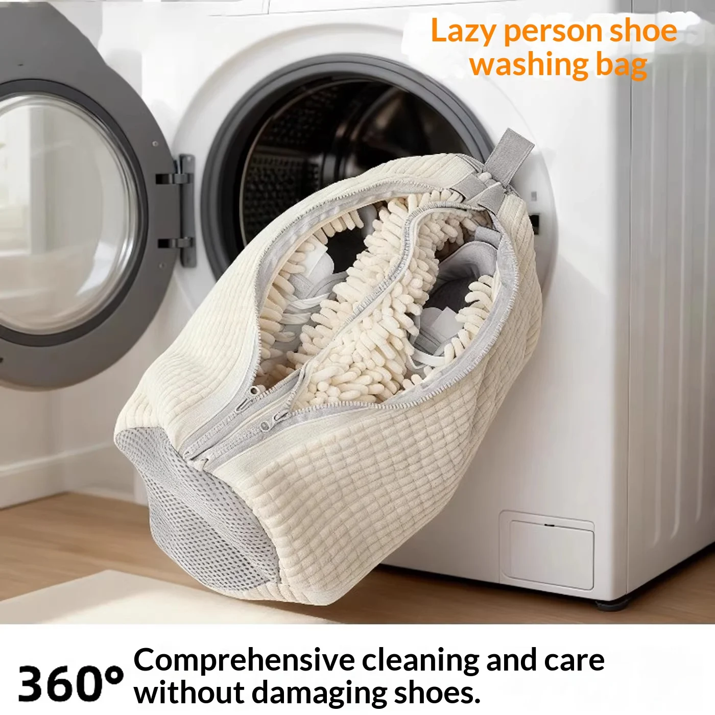 Shoe Washing Fabric Shrinkage Chenille Zip Pocket — image 6