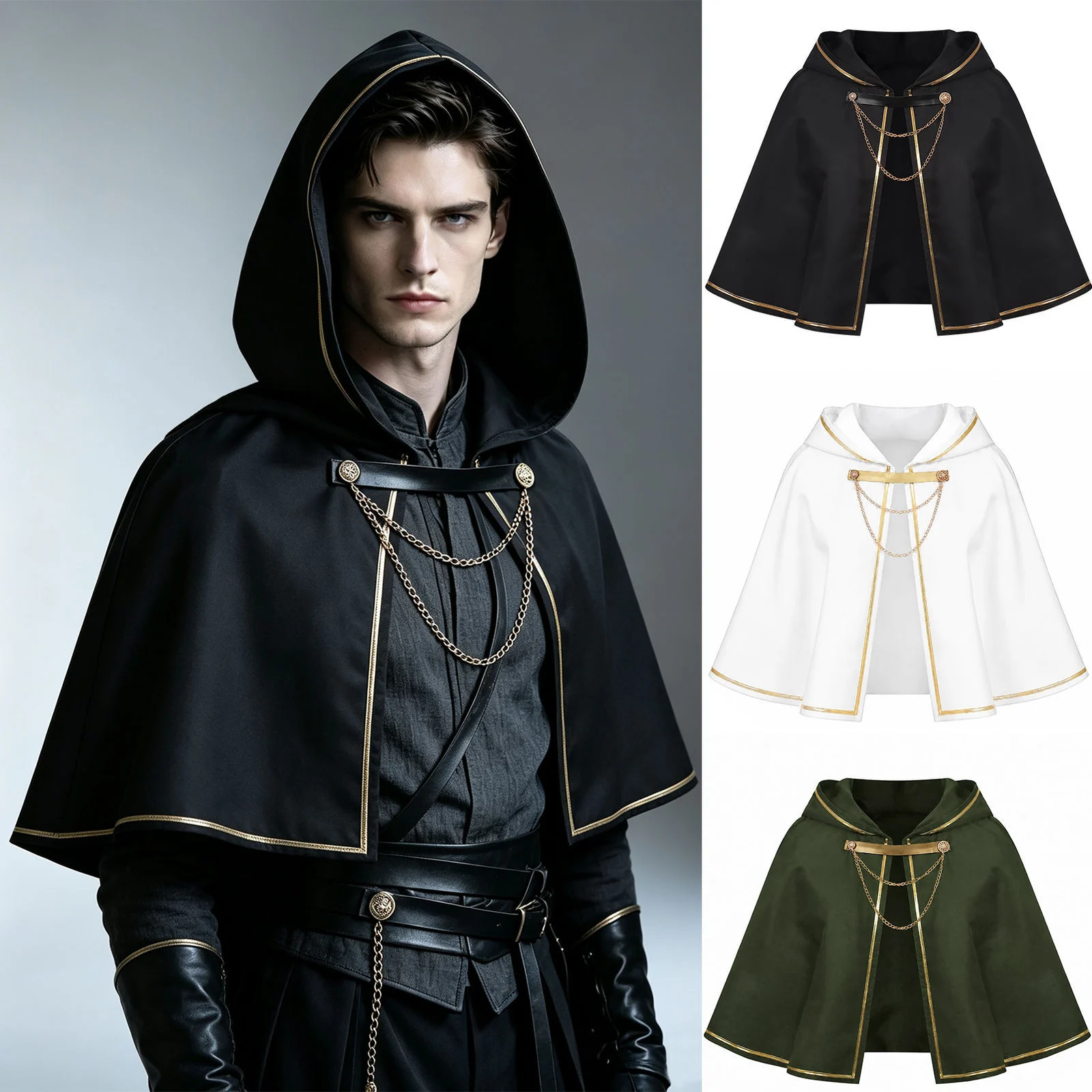 Short Hooded Cloak Or Shawl Available In Mens And Womens Styles — image 5