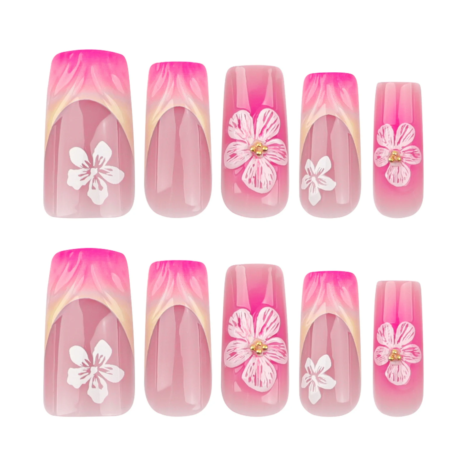 Short Ombre Square Nail Press-on Nails — image 4