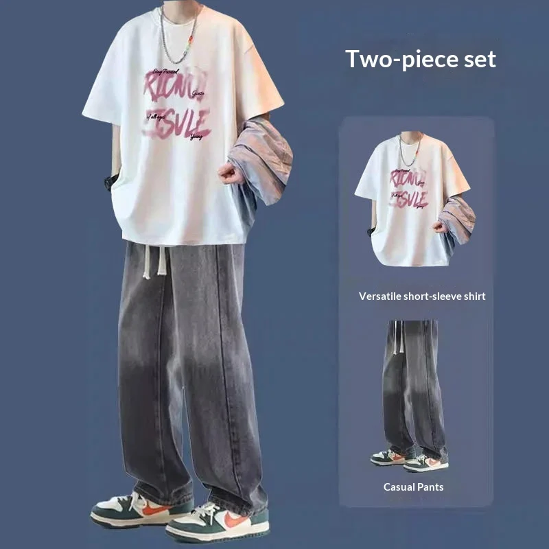Short-sleeve And Longpants Set, Mens Springsummer Style, Edgy Handsome, Hong Konginspired — image 5