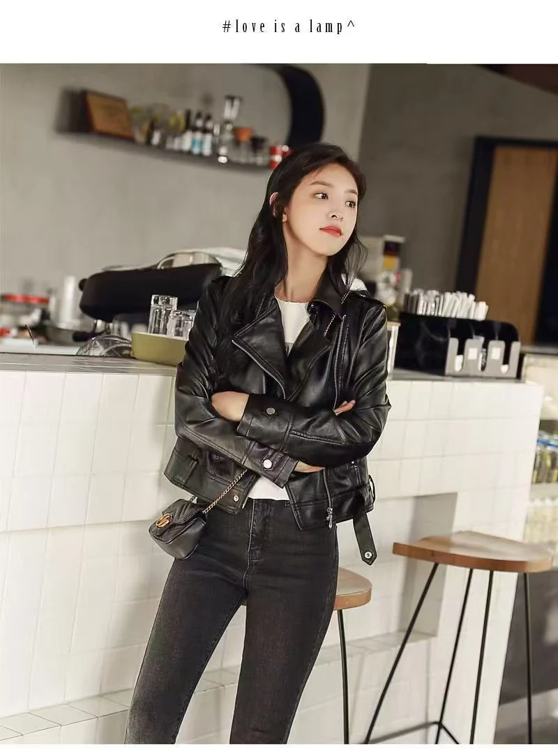 Short Slim-fit PU Leather Jacket — image 8