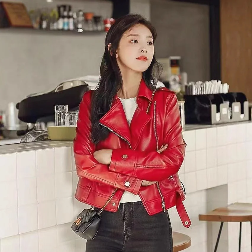 Short Slim-fit PU Leather Jacket — image 2