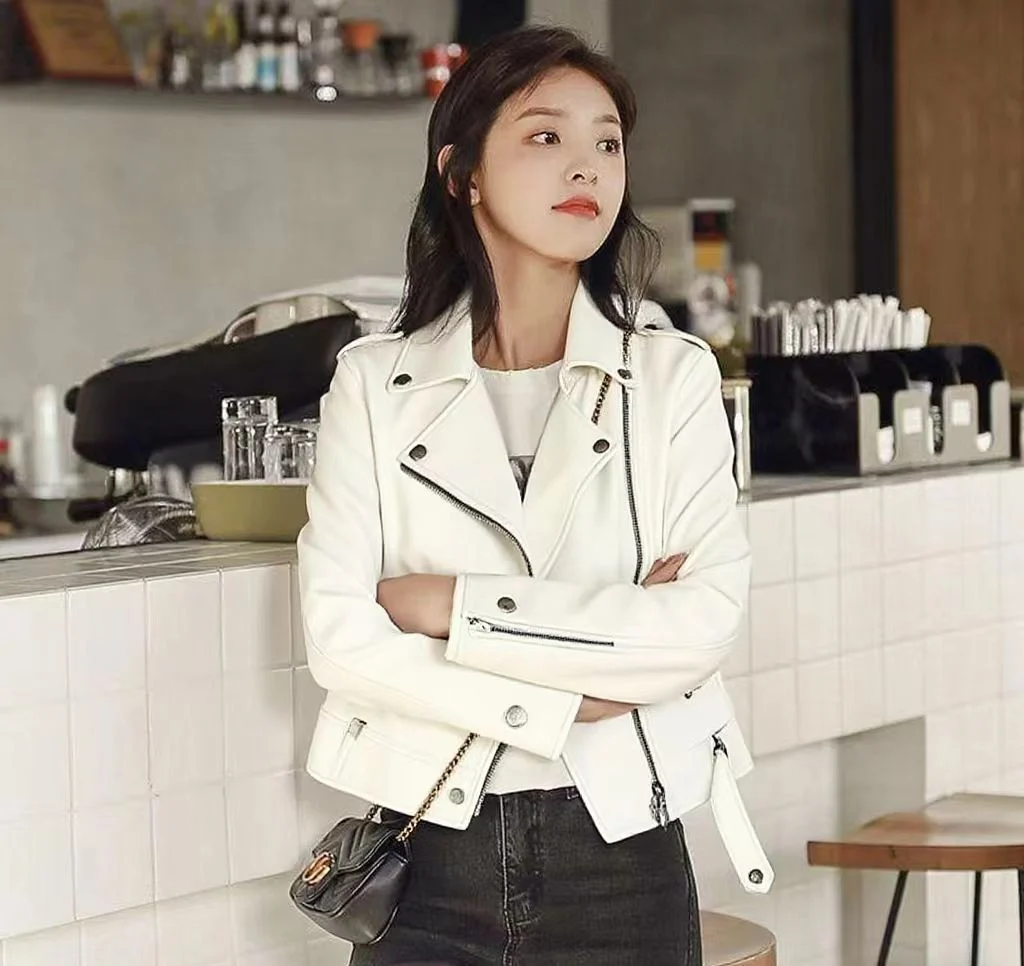 Short Slim-fit PU Leather Jacket — image 4