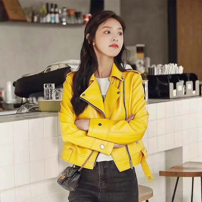 Short Slim-fit PU Leather Jacket — image 7