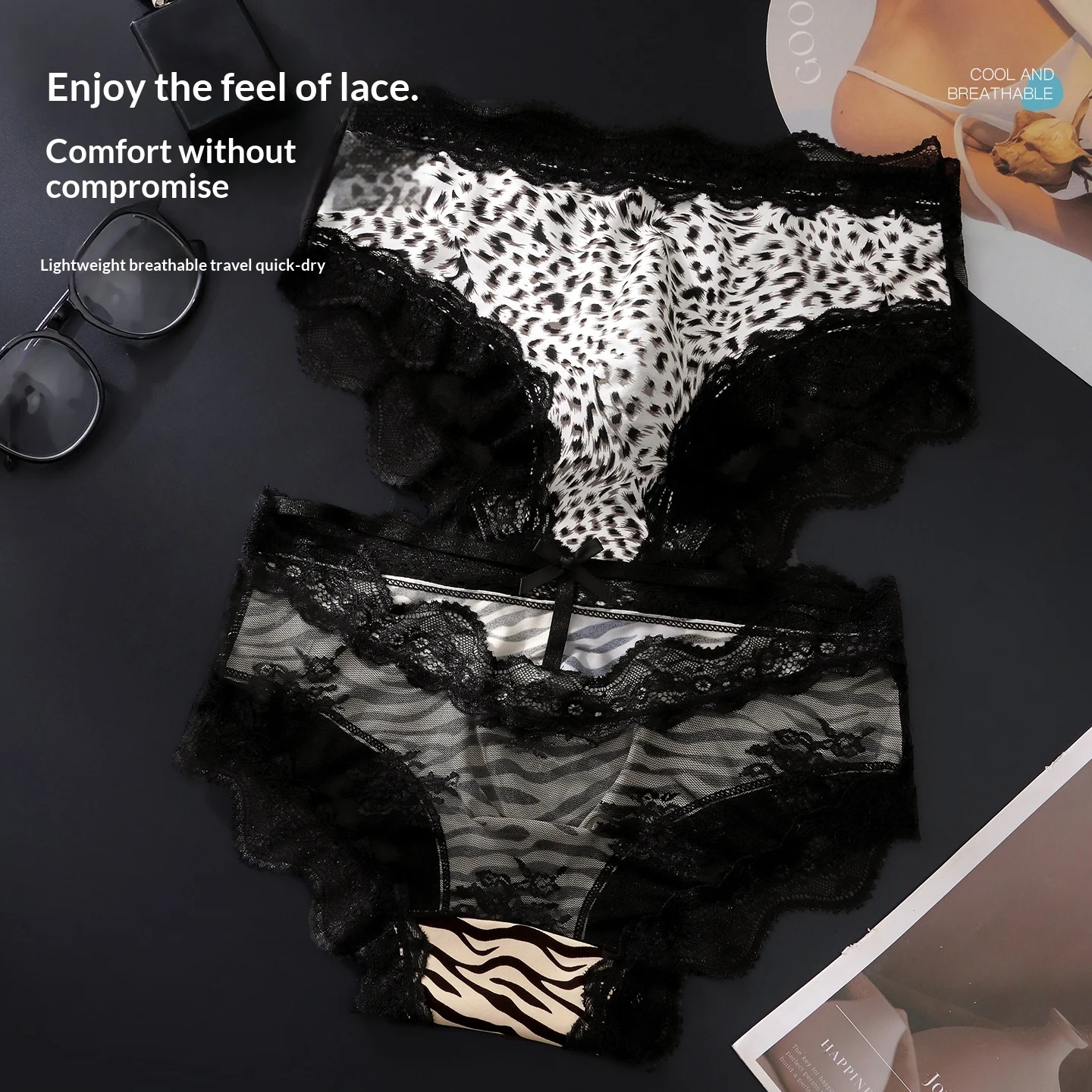 Silk Leopard-print Lace Breathable Briefs For Men — image 4