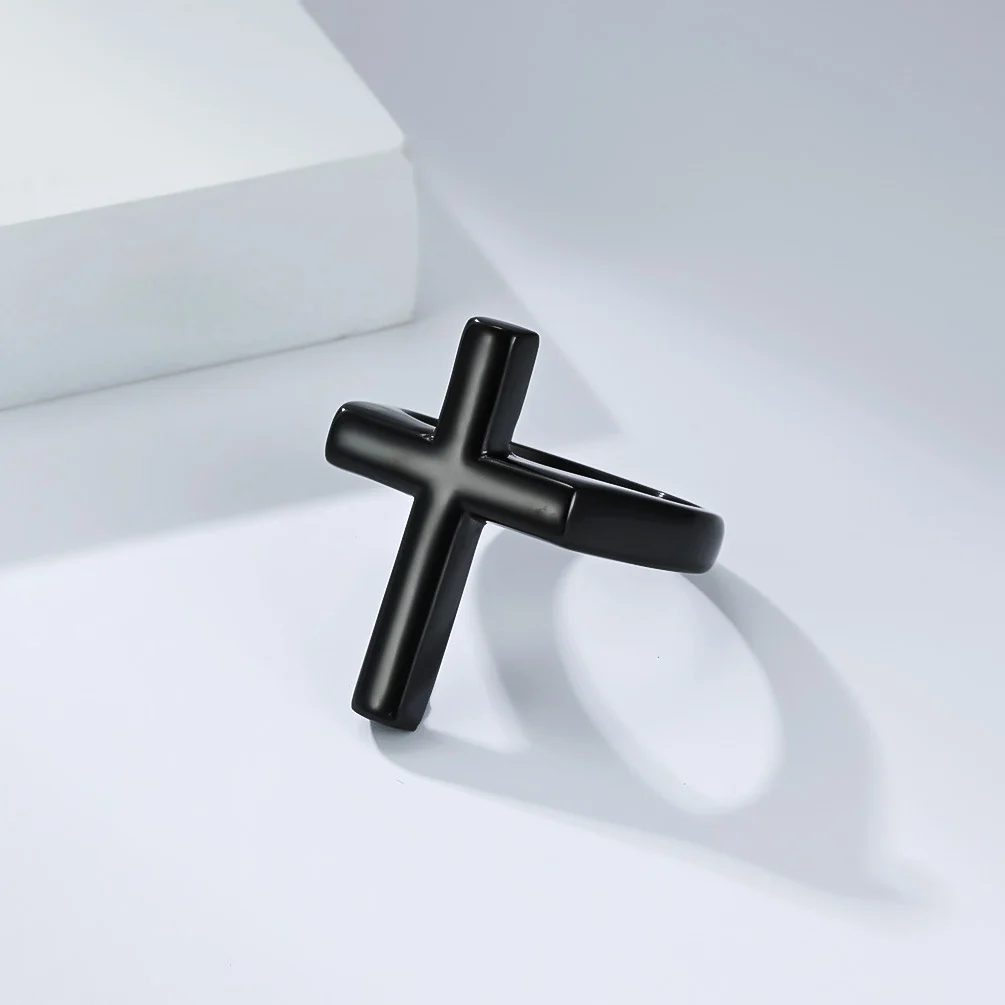 Simple Glossy Titanium Steel Ring With 18K Gold Platingstreet-style Niche Design For… — image 7