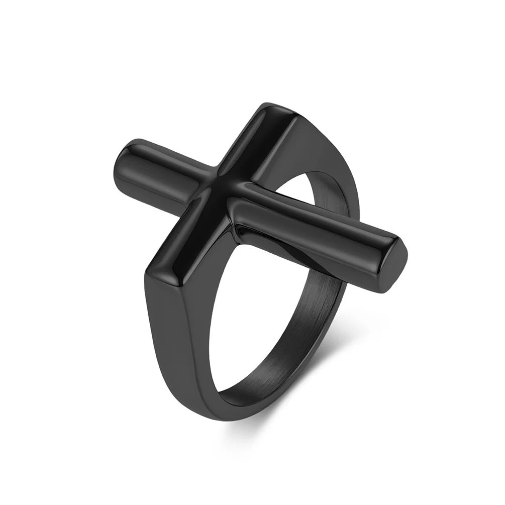 Simple Glossy Titanium Steel Ring With 18K Gold Platingstreet-style Niche Design For… — image 6