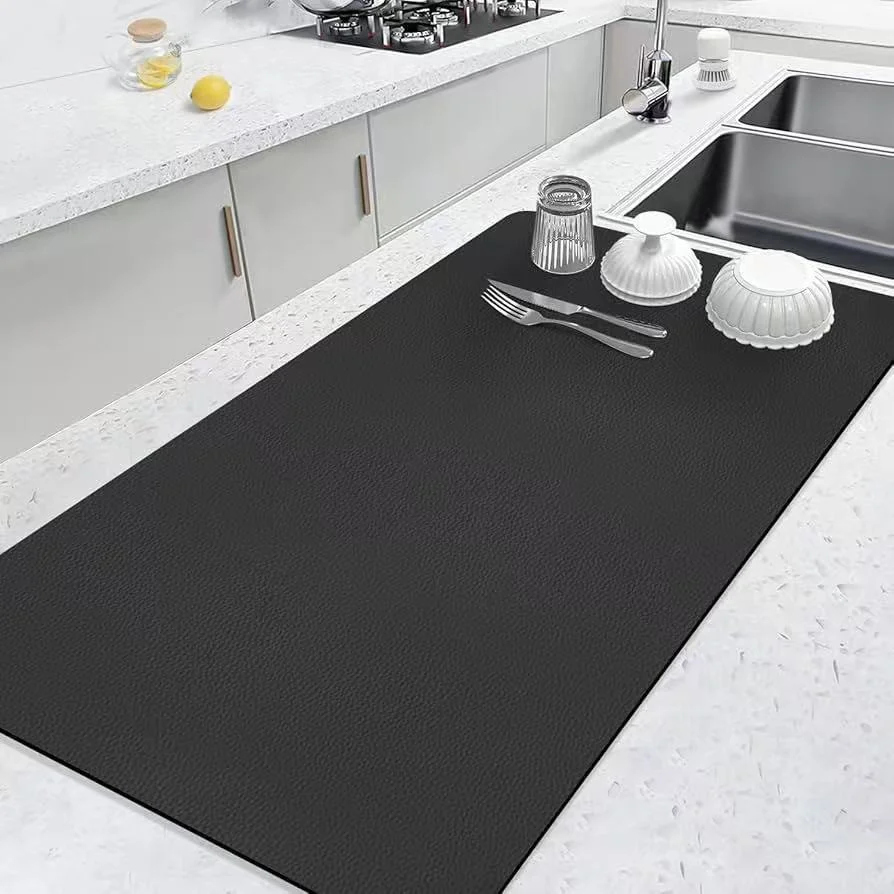 Simple Solid Color Stain-resistant Diatom Ooze Kitchen Water Draining Pad — image 6