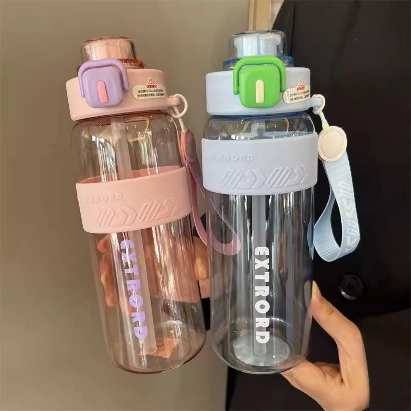 Simple Sports Water Bottle Large Capacity Dual-use Straw Lid — image 6