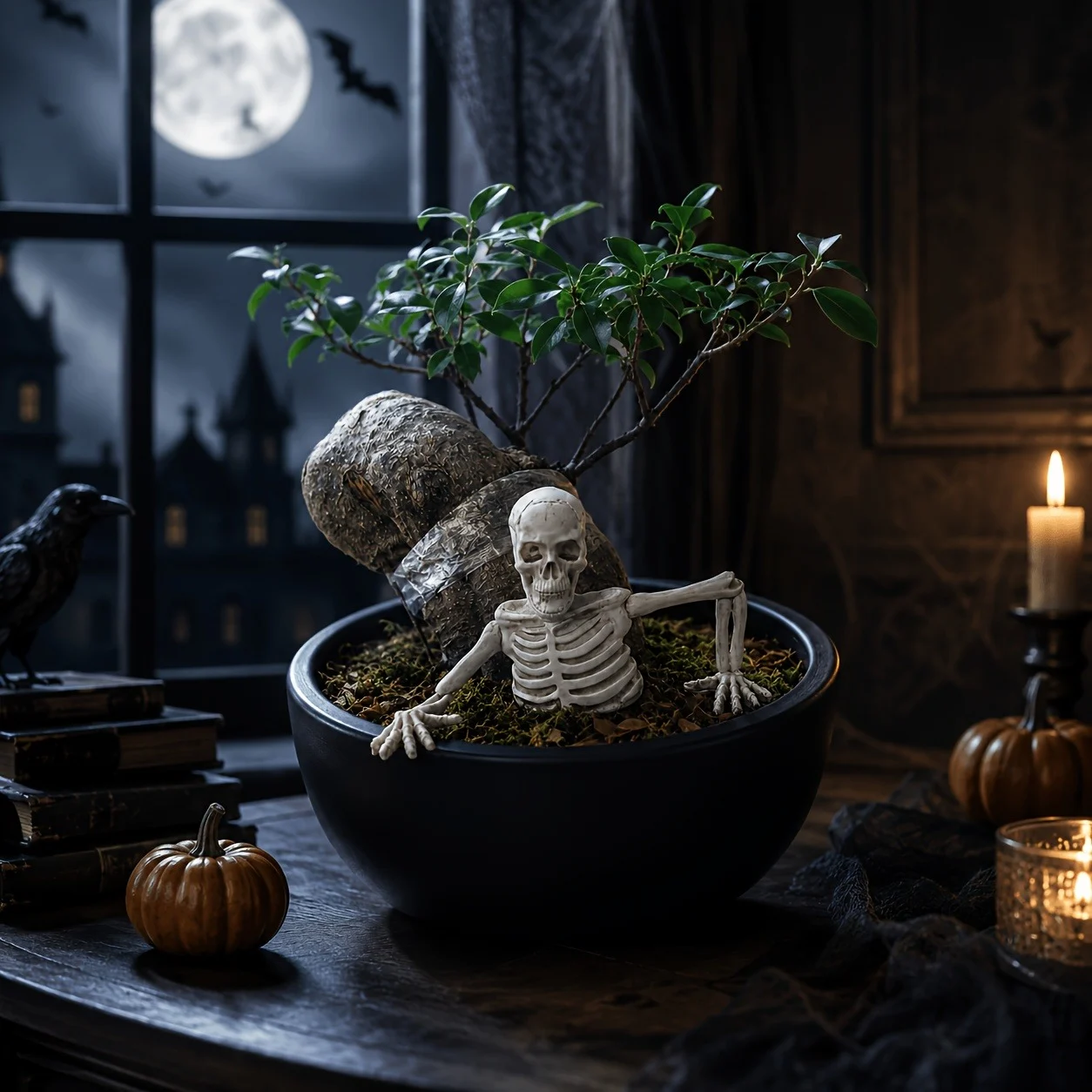 Skeleton Planter Decor, Halloween Garden Ornament, Creepy Skull Plant Pot Decoration… — image 3