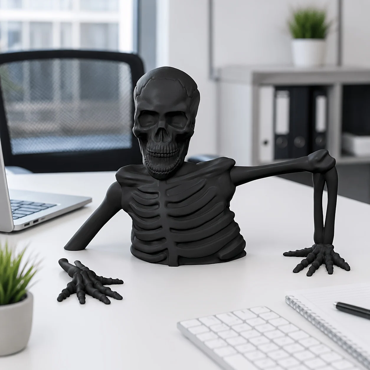 Skeleton Planter Decor, Halloween Garden Ornament, Creepy Skull Plant Pot Decoration… — image 6