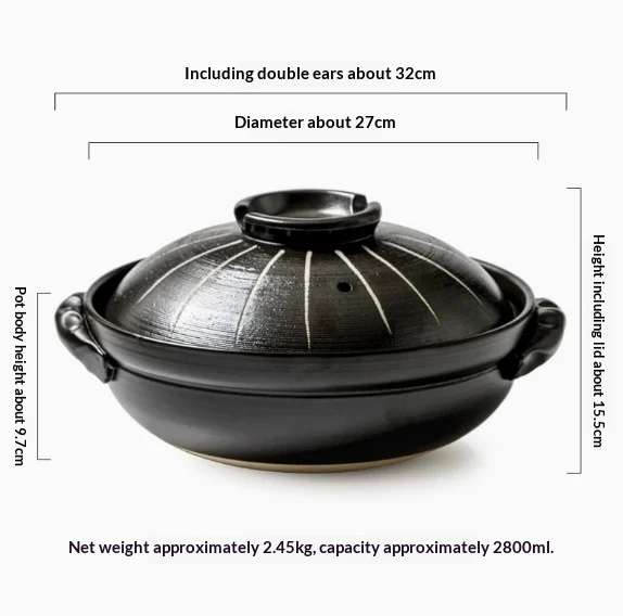 Slow Cooker Stew Pot Household Ceramic Braising — image 2