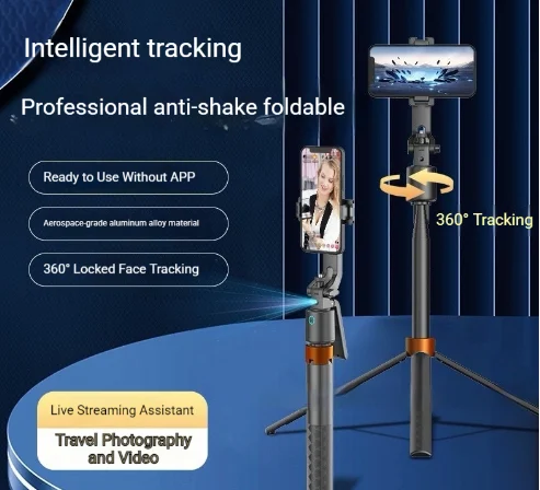 Smart AI Selfie Stick With 3-axis Gimbal Stabilizer - Adjustable Extendable Tripod… — image 7