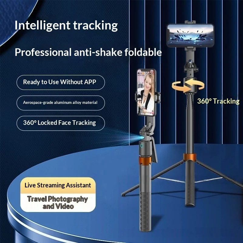 Smart AI Selfie Stick With 3-axis Gimbal Stabilizer - Adjustable Extendable Tripod… — image 2