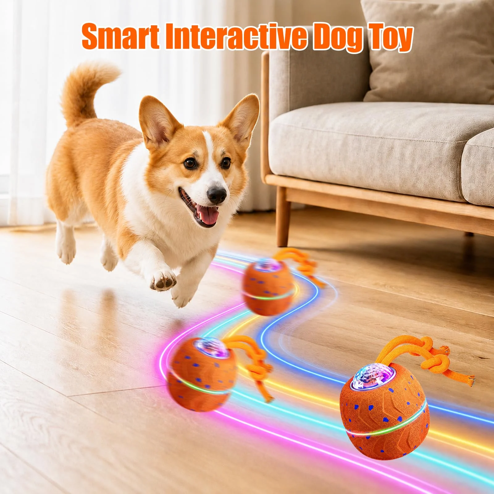 Smart Interactive Dog Toy Ball, Enrichment Toys, Barking E-TPU Material, Electric… — image 5