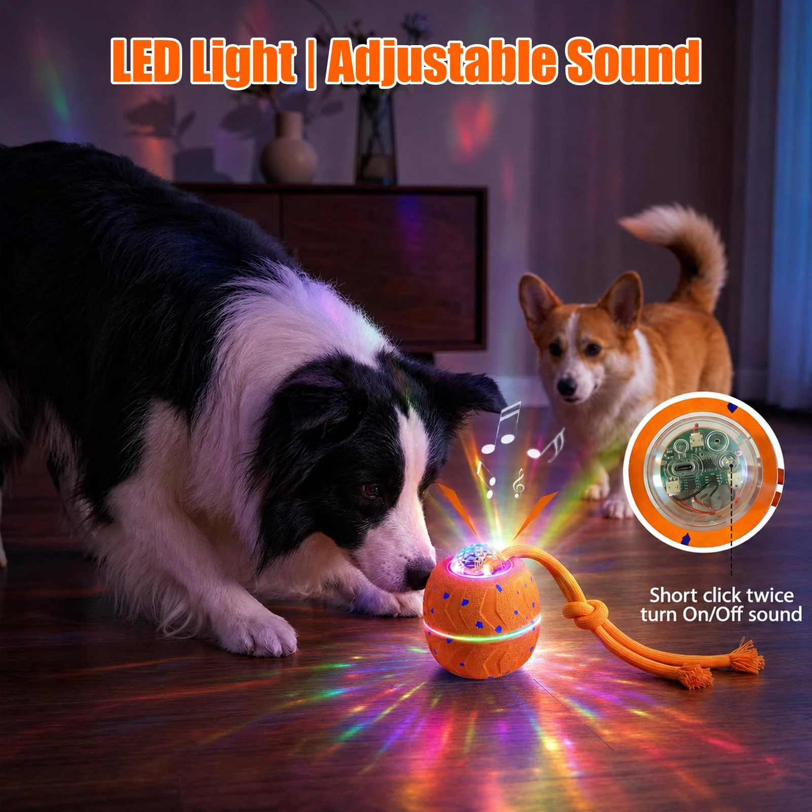 Smart Interactive Dog Toy Ball, Enrichment Toys, Barking E-TPU Material, Electric… — image 3