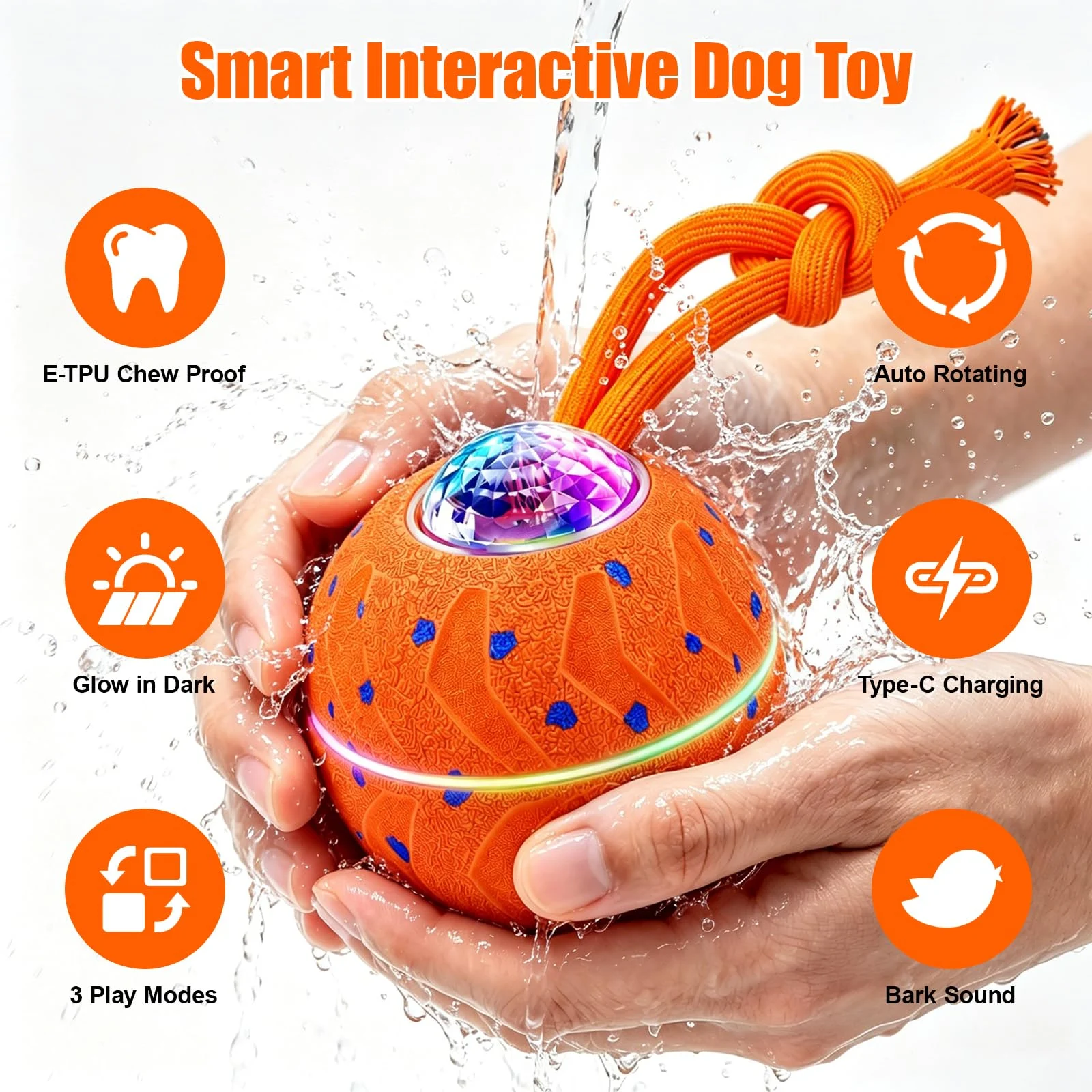 Smart Interactive Dog Toy Ball, Enrichment Toys, Barking E-TPU Material, Electric… — image 1