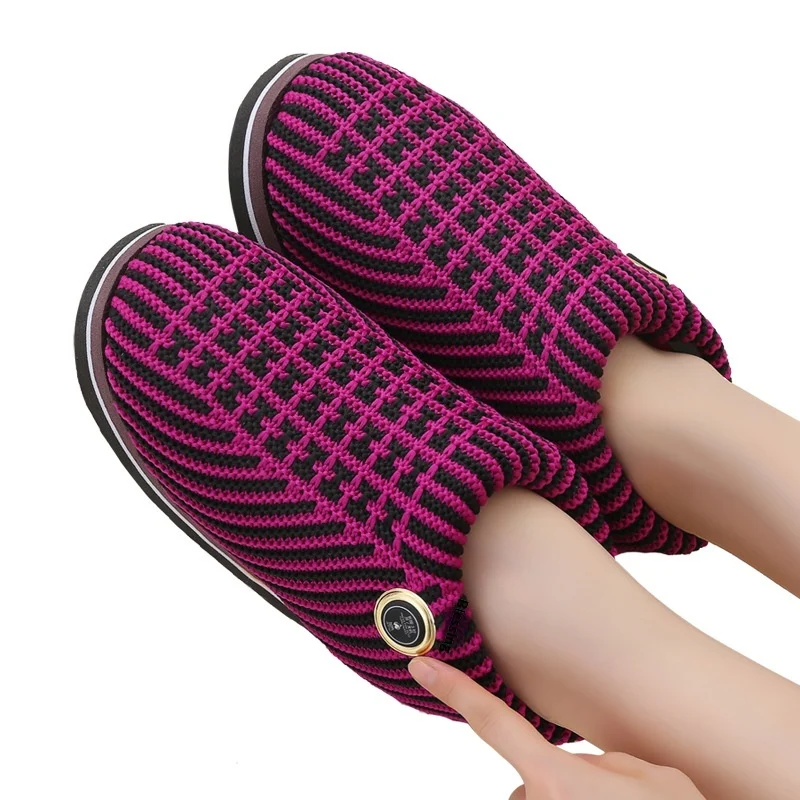 Smart Temperature-controlled Walkable Outdoor-warm Electric-heated Knit Shoes For Home Use — image 6