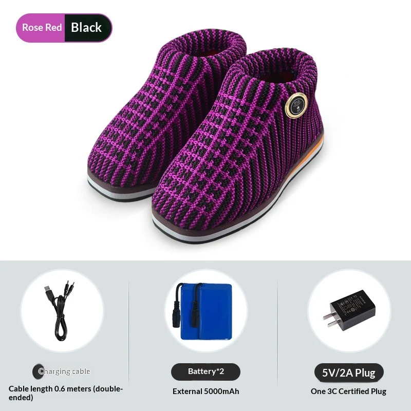 Smart Temperature-controlled Walkable Outdoor-warm Electric-heated Knit Shoes For Home Use — image 3