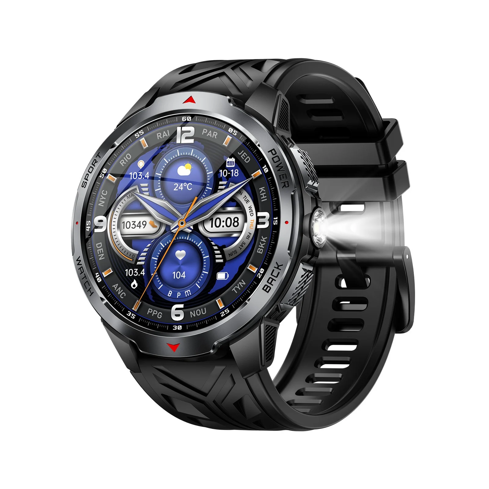 Smart Watch Bluetooth Calling Flashlight Heart Rate Blood Oxygen Pedometer Outdoor — image 4