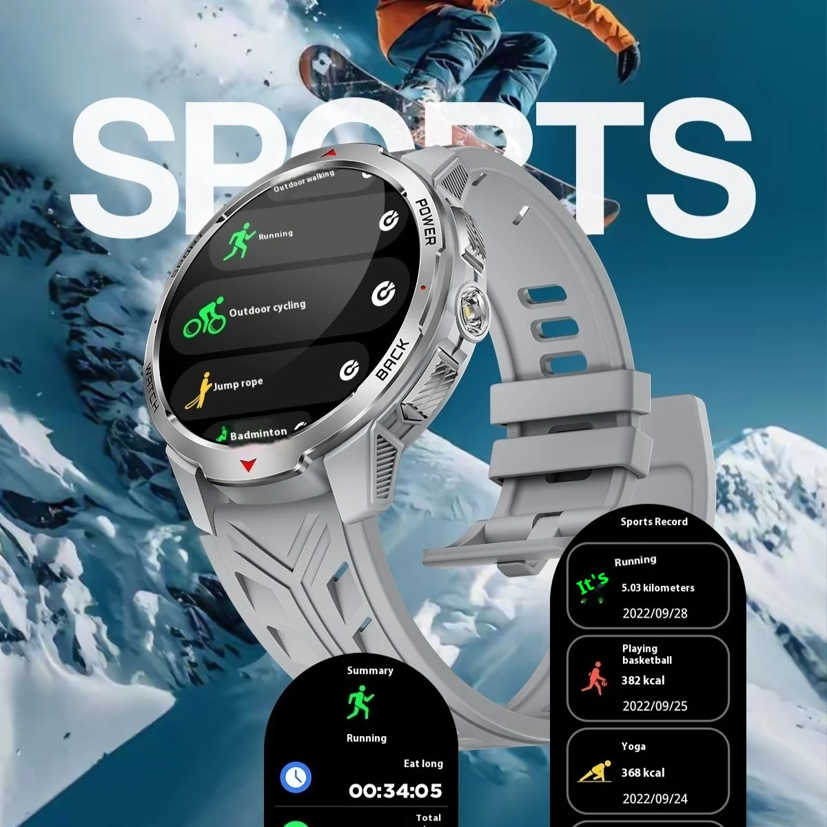 Smart Watch Bluetooth Calling Flashlight Heart Rate Blood Oxygen Pedometer Outdoor — image 7