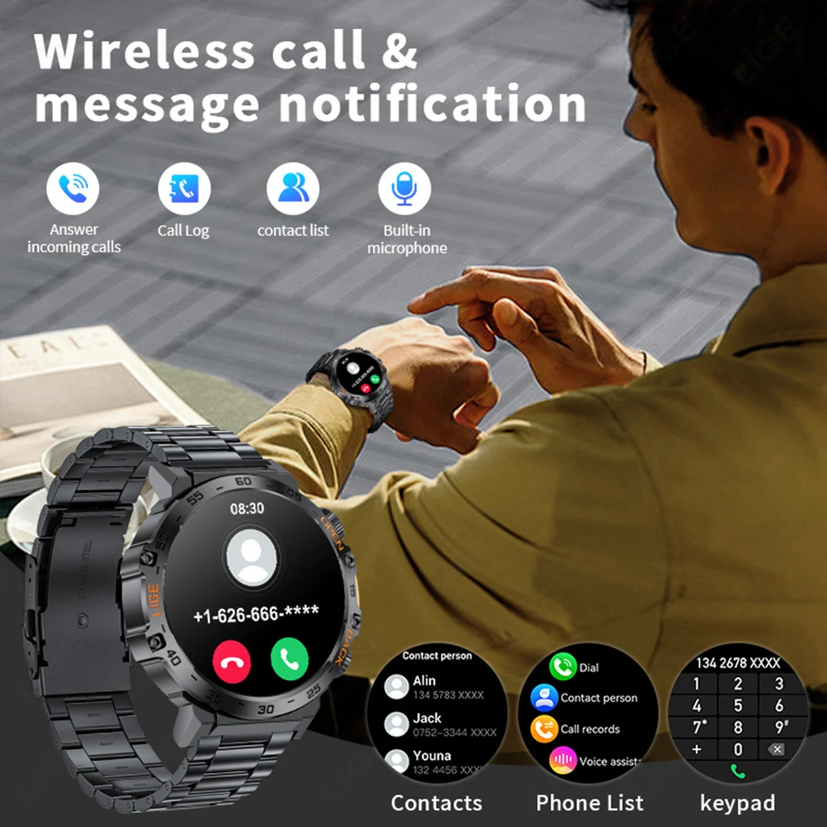 Smartwatch With Heart Rate Blood Pressure Bluetooth Calling And Customization — image 6