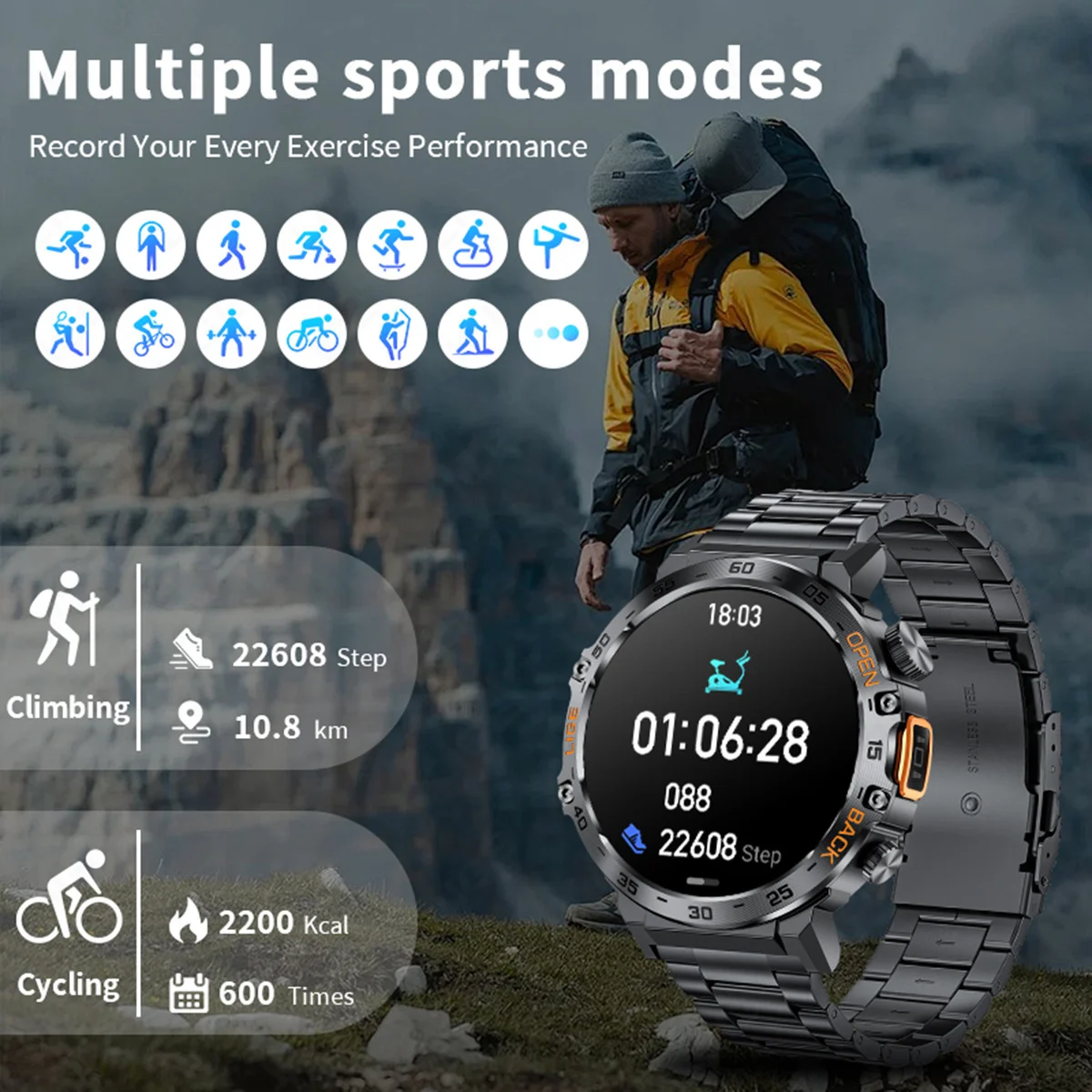 Smartwatch With Heart Rate Blood Pressure Bluetooth Calling And Customization — image 2