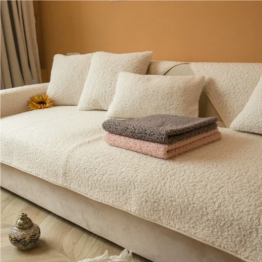 Sofa Cushion Non-slip Thickened Fabric Lambswool Cover Cloth — image 2