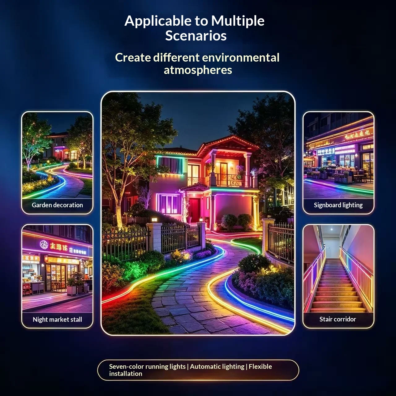 Solar-powered Colorful Running-light Strip — image 3