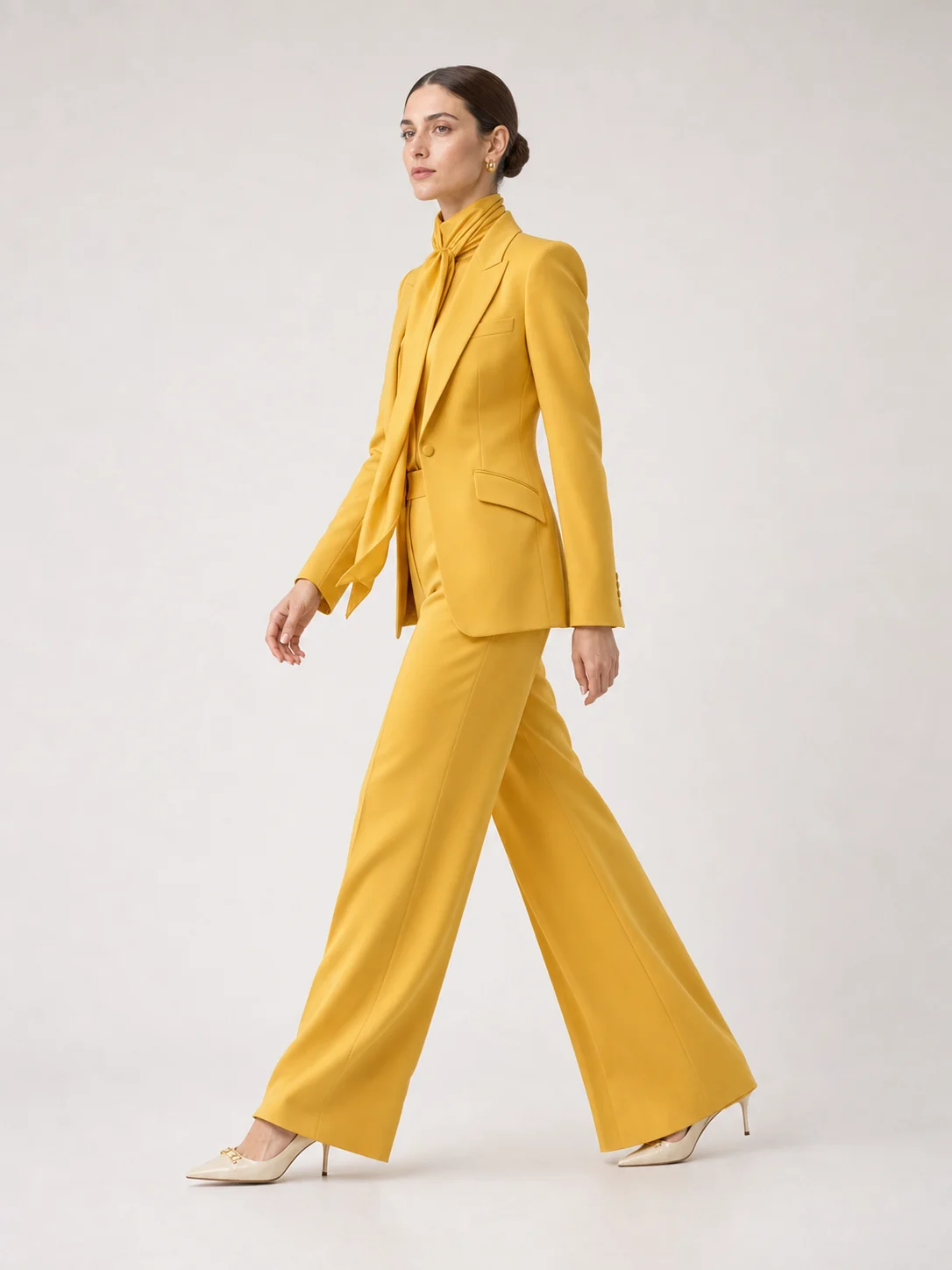 Solene Marigold Wide-leg Suit Set — image 3