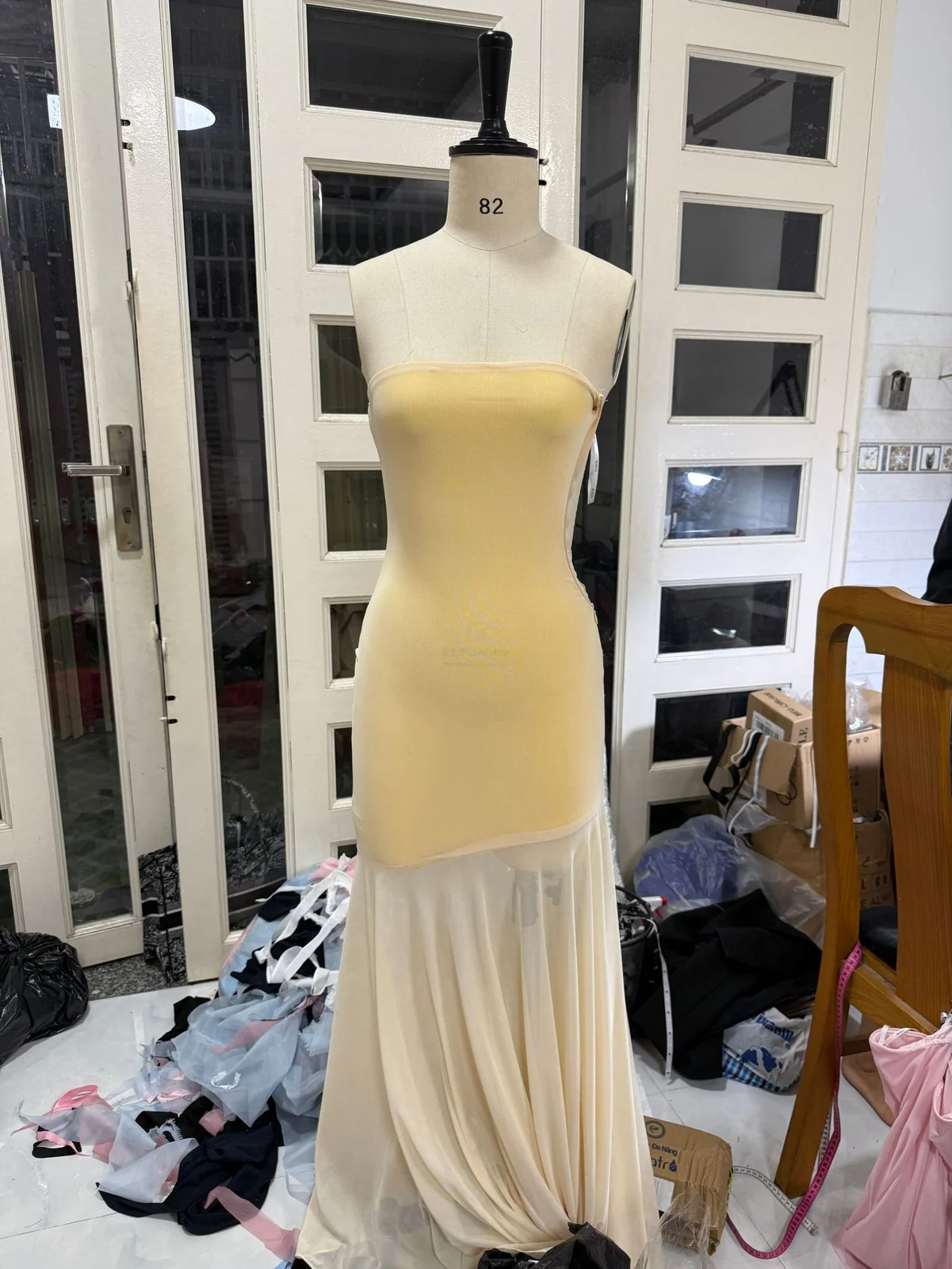 Solid Color Chest-wrapped Mesh Dress Sleeveless — image 5