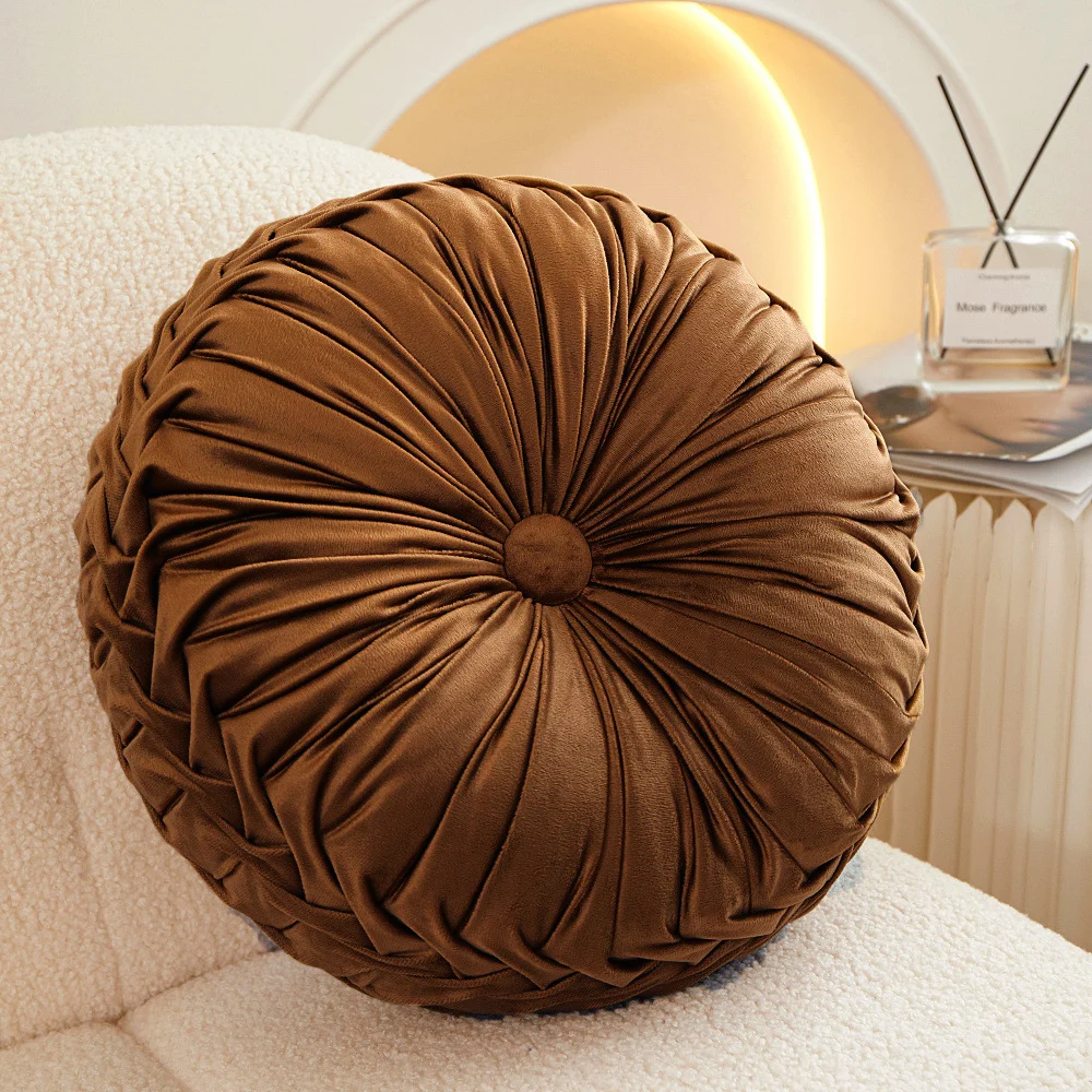 Solid-color Dutch Velvet Pumpkin Sofa Throw Pillow — variant image