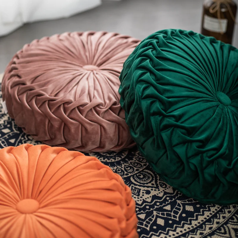 Solid-color Dutch Velvet Pumpkin Sofa Throw Pillow — image 6