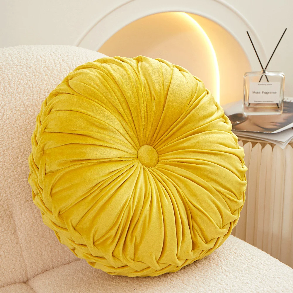 Solid-color Dutch Velvet Pumpkin Sofa Throw Pillow — variant image