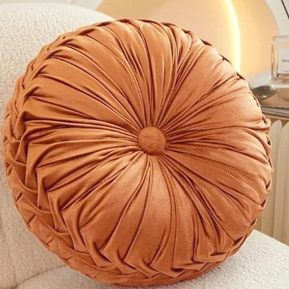 Solid-color Dutch Velvet Pumpkin Sofa Throw Pillow — variant image