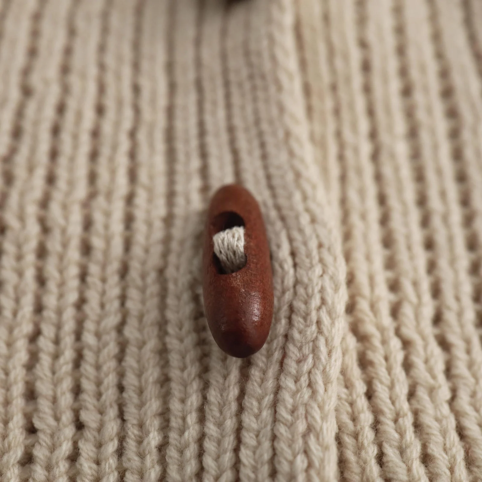 Solid-color Horn-button Cardigan Childrens Cotton Knit Jacket — image 1