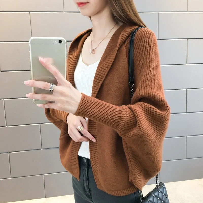 Solid-color Knitted Cardigan Jacket For Women — image 5