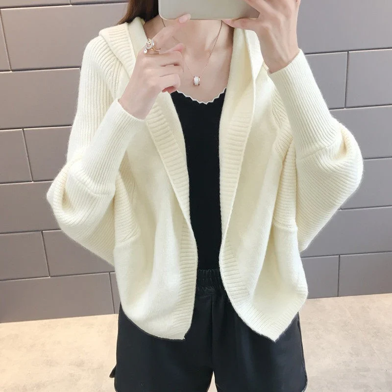 Solid-color Knitted Cardigan Jacket For Women — image 2