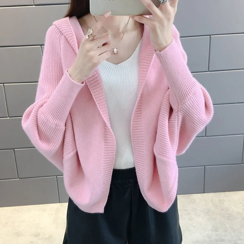 Solid-color Knitted Cardigan Jacket For Women — image 3
