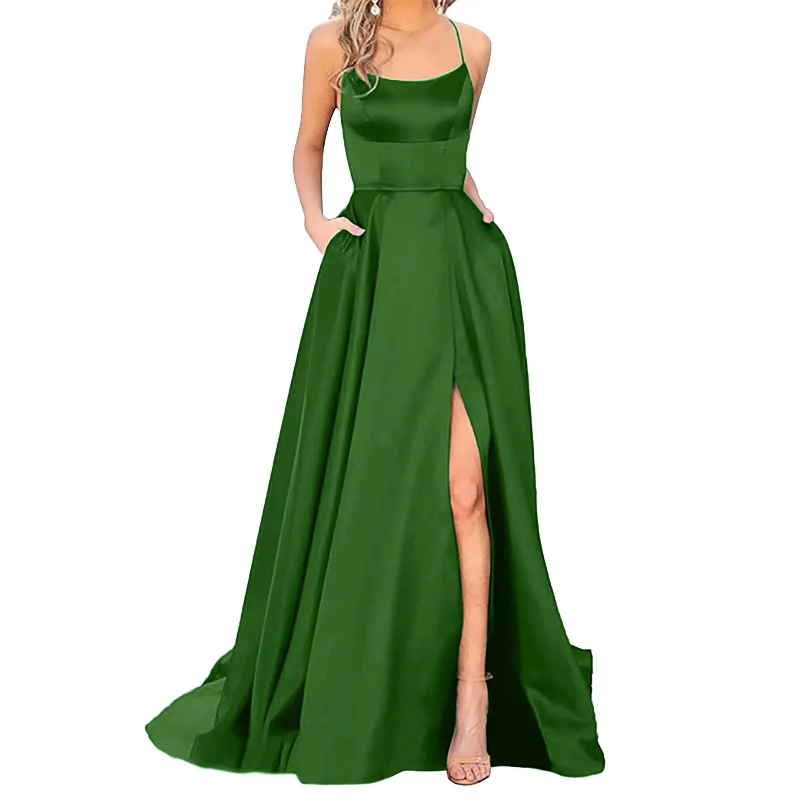 Solid Color Long Slimming And Shoulder Hollow Girlfriends Fashion Bridesmaid Party Dress — image 15