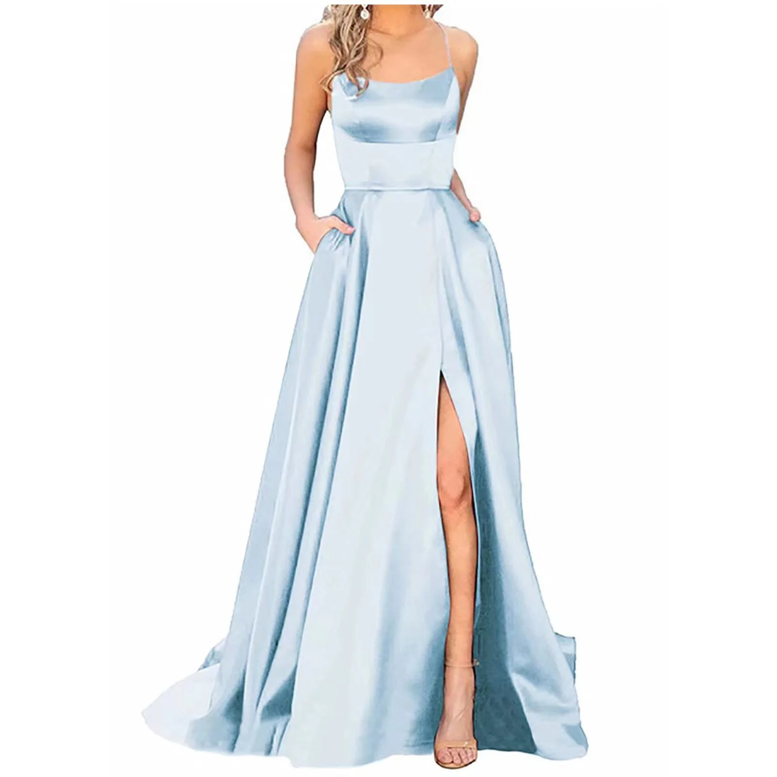 Solid Color Long Slimming And Shoulder Hollow Girlfriends Fashion Bridesmaid Party Dress — image 16